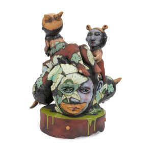 sculpture of different creatures standing by each other