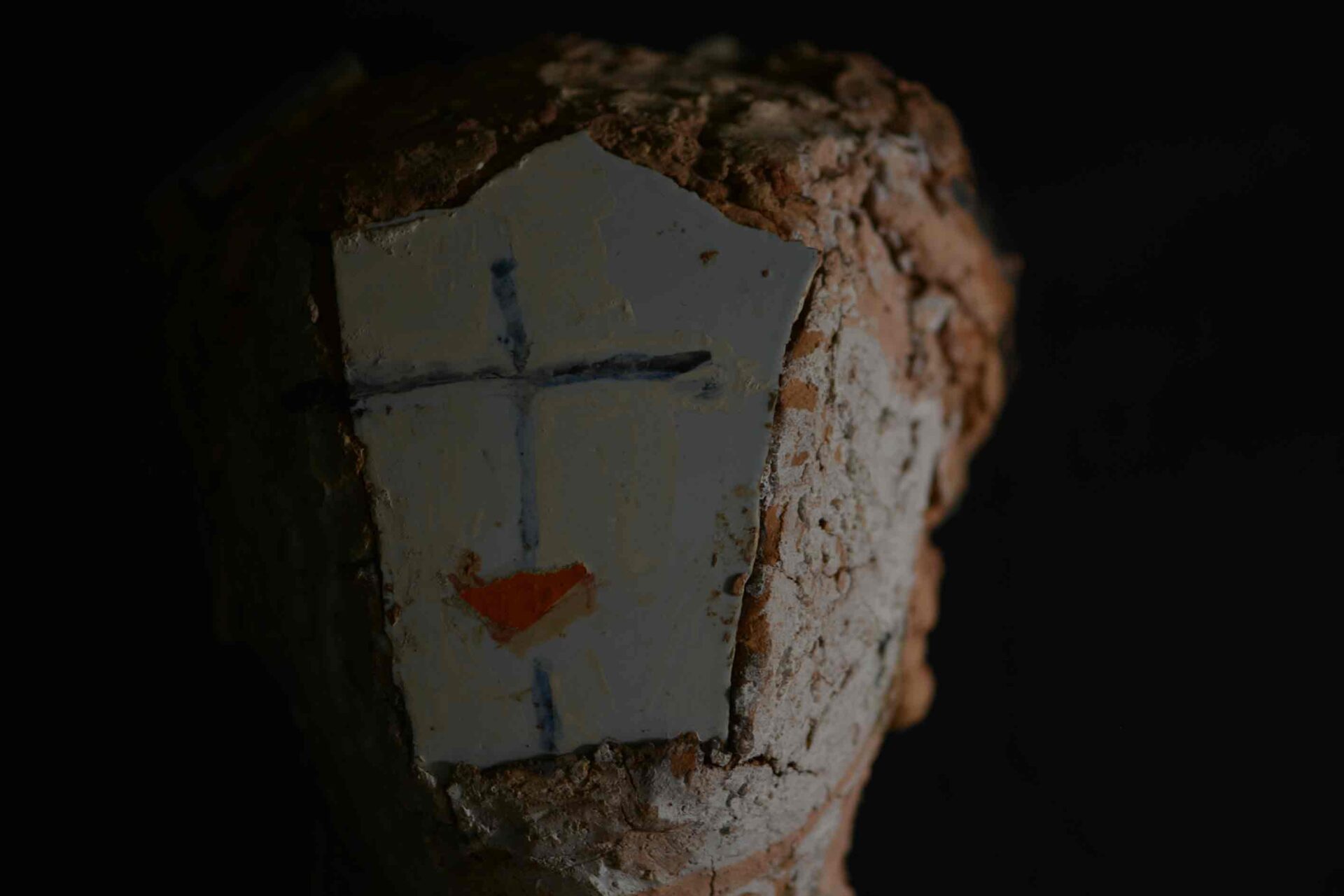 Sculpture from Candice B Groot's Collection - white shield on a face