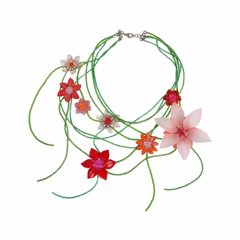 a necklace with flowers