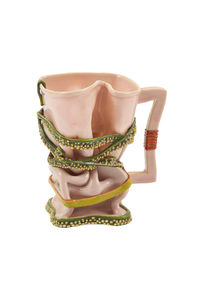 A cup with a handle.