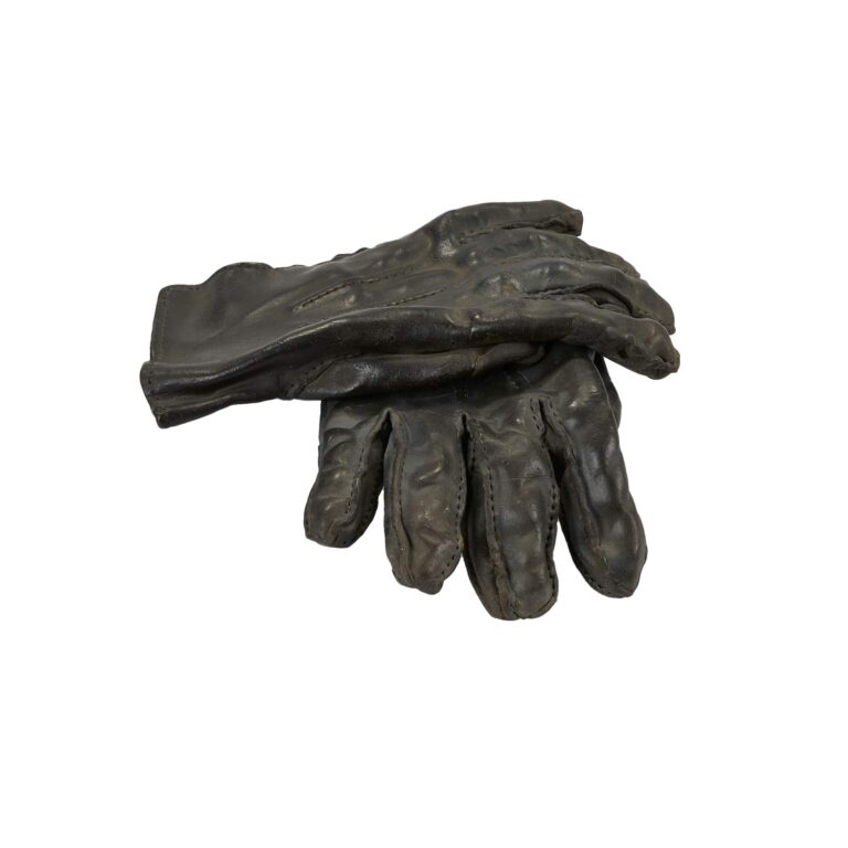 A ceramic pair of black gloves.